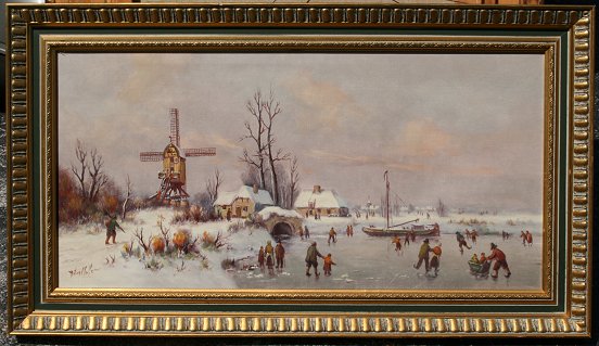 Appraisal: MULLER Anton European th C Dutch Ice Skating Winter Scene