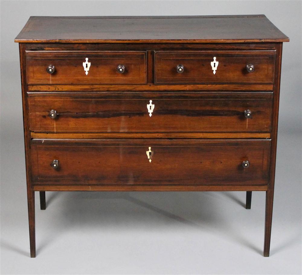 Appraisal: BRAZILIAN NEOCLASSICAL STYLE CARVED AND INLAID CHEST OF DRAWERS mid