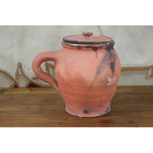 Appraisal: French glazed stoneware lidded jug approx cm H x cm