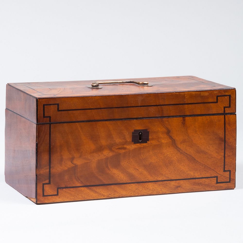 Appraisal: Regency Mahogany Tea Caddy The interior fitted with two compartments