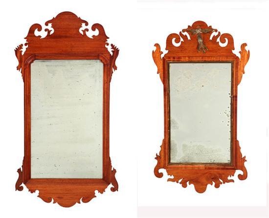 Appraisal: TWO CHIPPENDALE MIRRORS American nd half- th century mahogany and