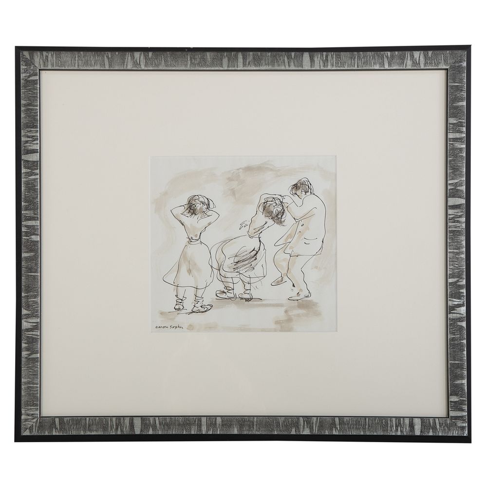 Appraisal: Aaron Sopher Dancers pen and ink with wash American -