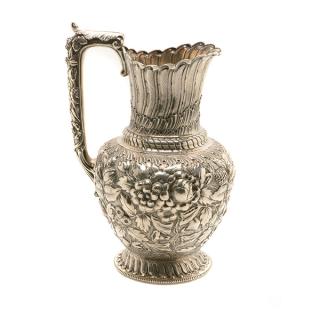 Appraisal: Gorham Sterling Repouss Water Pitcher Gorham Sterling Repouss Water Pitcher