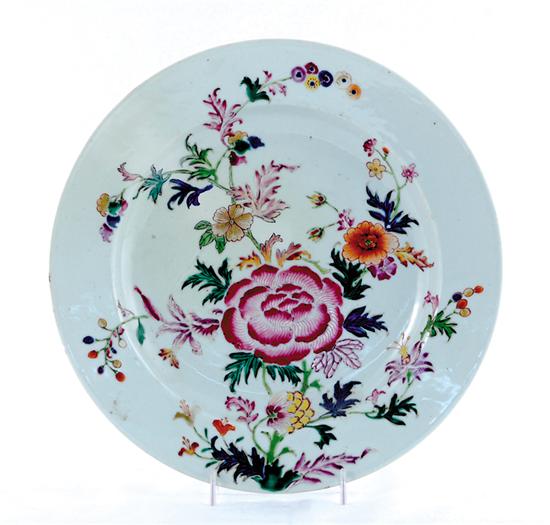 Appraisal: Chinese Export famille rose porcelain plate circa wide rim decorated