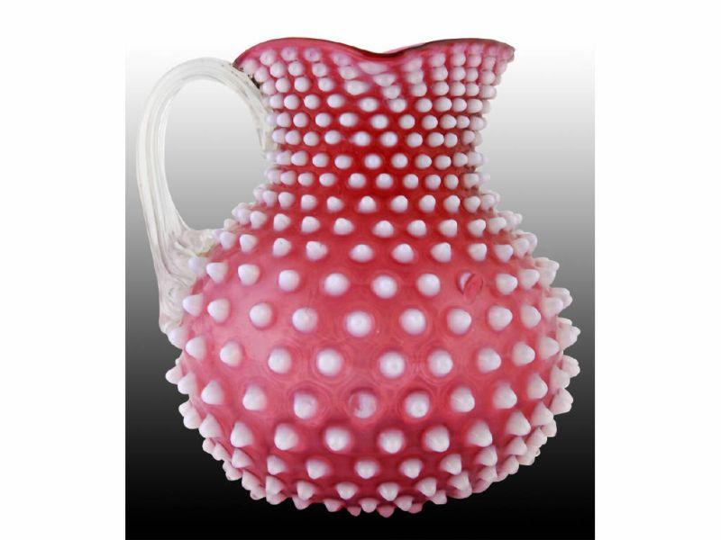 Appraisal: Hobnail Cranberry Victorian Art Glass Pitcher Description '' T Two