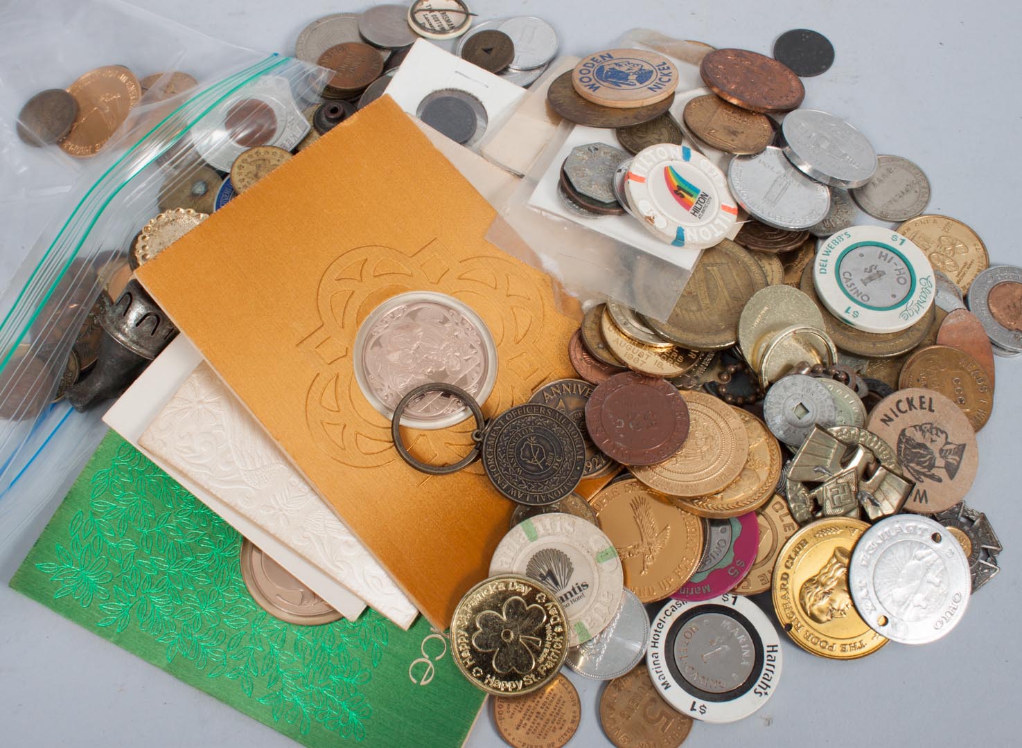 Appraisal: Tokens Nearly items mainly American including lucky pieces souvenirs transit