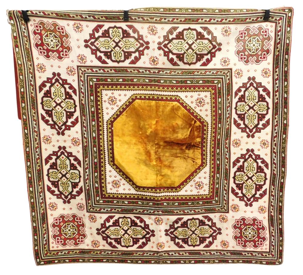 Appraisal: TEXTILE Victorian needlepoint table cover late th C in style