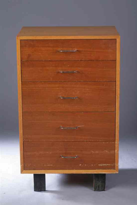 Appraisal: MID-CENTURY MODERN GEORGE NELSON PRIMAVERA WOOD CHEST-OF-DRAWERS Designed by George