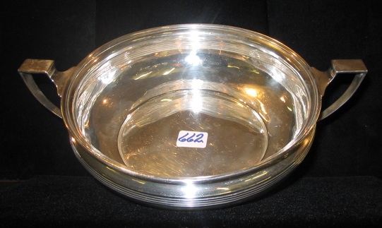 Appraisal: AN AMERICAN ART DECO PERIOD STERLING SILVER BOWL with finger