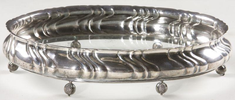 Appraisal: Silver Centerpiece by Hessenberg circa German silver oval form raised