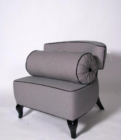 Appraisal: Thayer-Coggin contemporary style accent chair with matching bolster pillow in