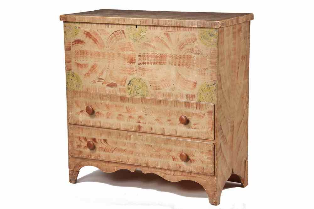 Appraisal: MAINE PAINTED BLANKET CHEST - th c Maine Painted Pine