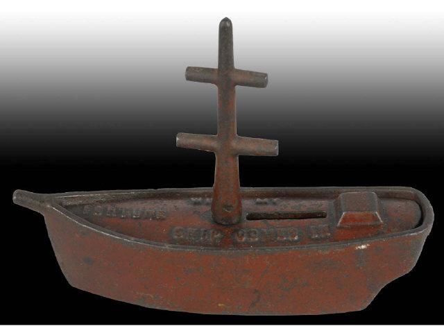 Appraisal: Cast Iron Fortune Ship Still Bank Description English Rare Stamped