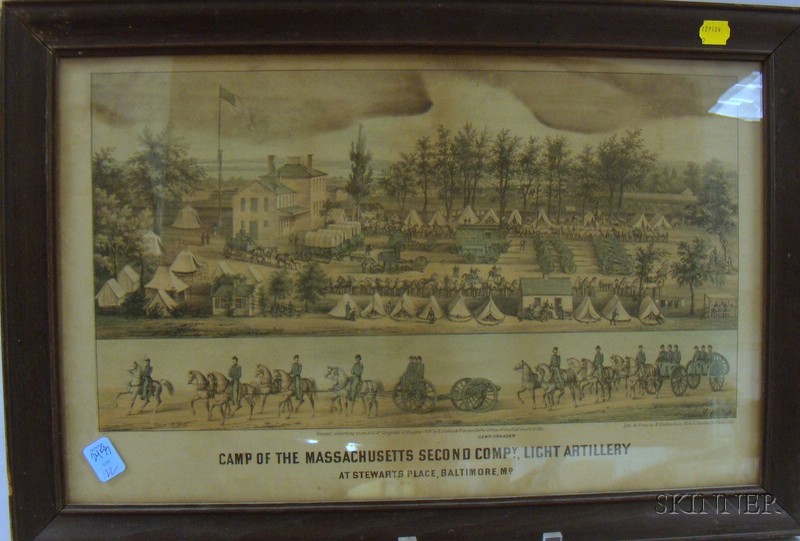 Appraisal: E Sachs Co Hand-colored Lithograph Camp of the Massachusetts Second