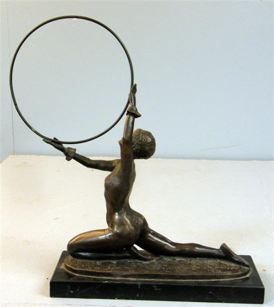 Appraisal: After F Preiss Twentieth century acrobat bronze figure of a