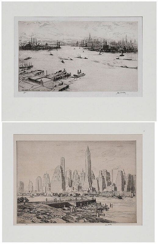 Appraisal: James McBey Scottish - Two New York City related etchings