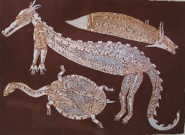 Appraisal: Aboriginal Twentieth Century Artist Dwawida Nordjorle - Crocodile Dreaming acrylic