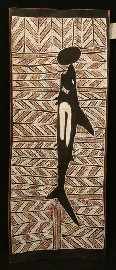 Appraisal: Twentieth Century Australian Aboriginal School Shark ochre on bark x