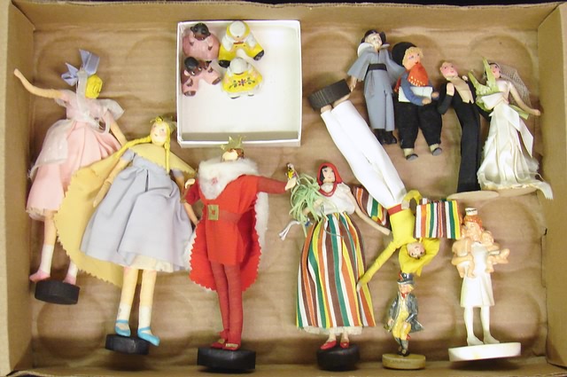 Appraisal: Lot of mini dolls Crepe paper dolls inc King Cole