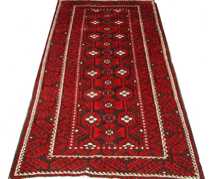 Appraisal: th Century Balouch th century Balouch rug has six geometric