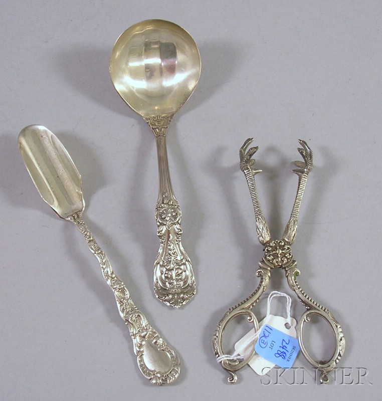 Appraisal: Three Silver and Silver Plated Serving Items a Reed Barton