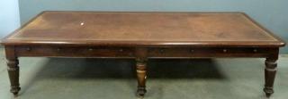 Appraisal: th century mahogany double partners desk with four drawers to