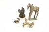 Appraisal: PERSIAN INDIAN BRONZES OF ANIMALS - Including Horse with saddle