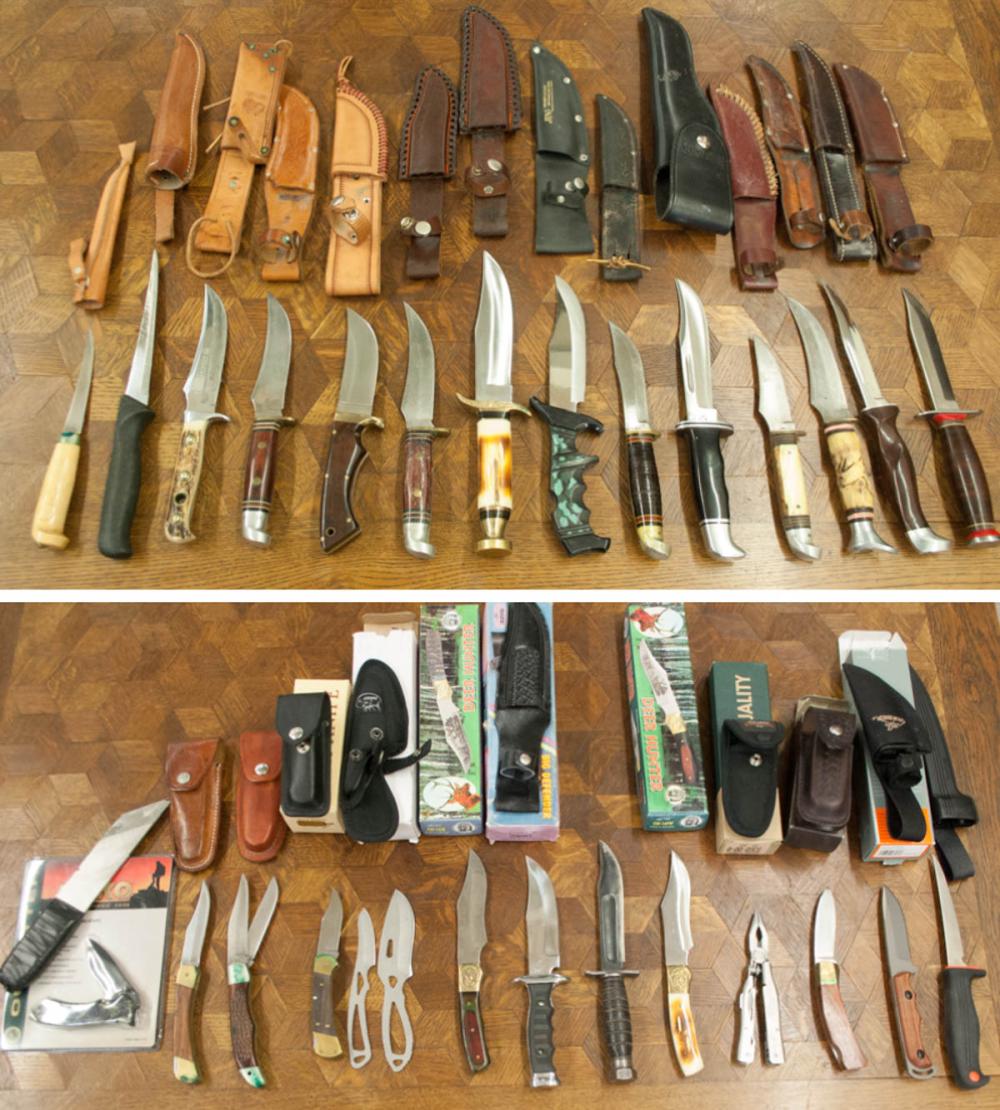 Appraisal: COLLECTION OF KNIVES including fixed and folding blades by Buck