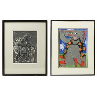 Appraisal: Two Harry Fonseca California Two framed Harry Fonseca California -