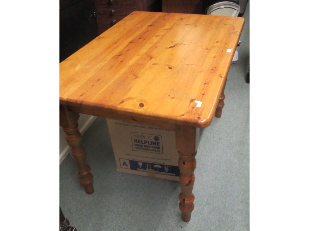 Appraisal: Pine kitchen table plus six chairs