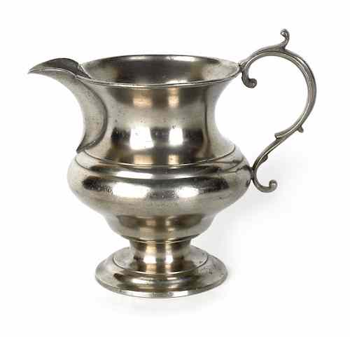 Appraisal: Cincinnati Ohio pewter covered sugar and creamer ca bearing the