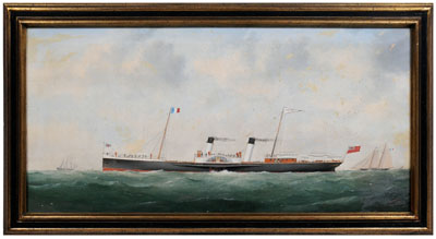 Appraisal: George Mears painting British active - the paddle steamer Normandy