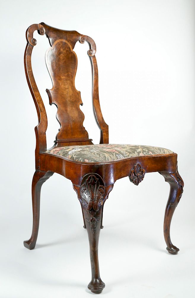 Appraisal: th Century English Mahogany Carved Side Chair th Century English