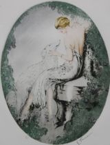 Appraisal: E Fonseca Icart Style Engraving Lovely image of a girl