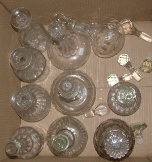 Appraisal: Ten th century and later cut glass decanters and several