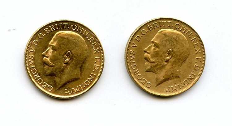 Appraisal: Australia George V Sovereigns -P -P KM- The -P grades