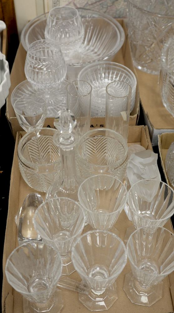 Appraisal: Two tray lots to include miscellaneous Baccarat stems and glasses