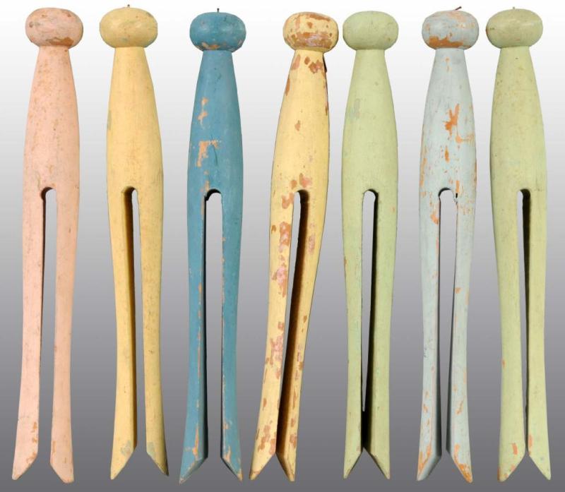 Appraisal: Lot of Wooden Clothespins Description All painted in pastel colors