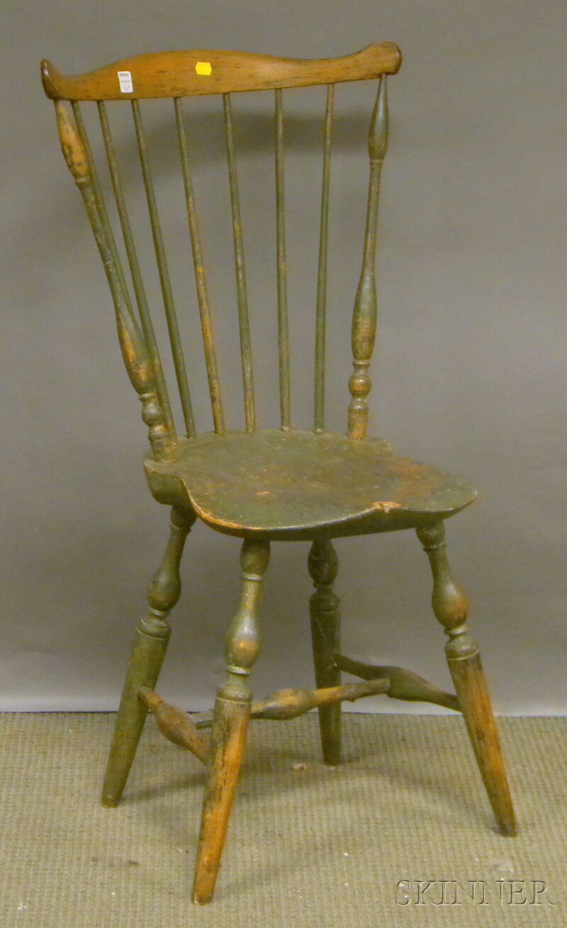 Appraisal: Green-painted Windsor Fan-back Side Chair Provenance Estate of Susan Parrish