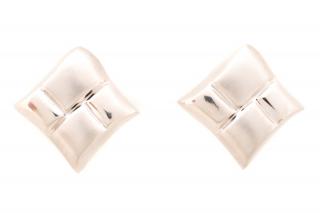 Appraisal: Italian k White Gold Free Form Earrings Pair of k