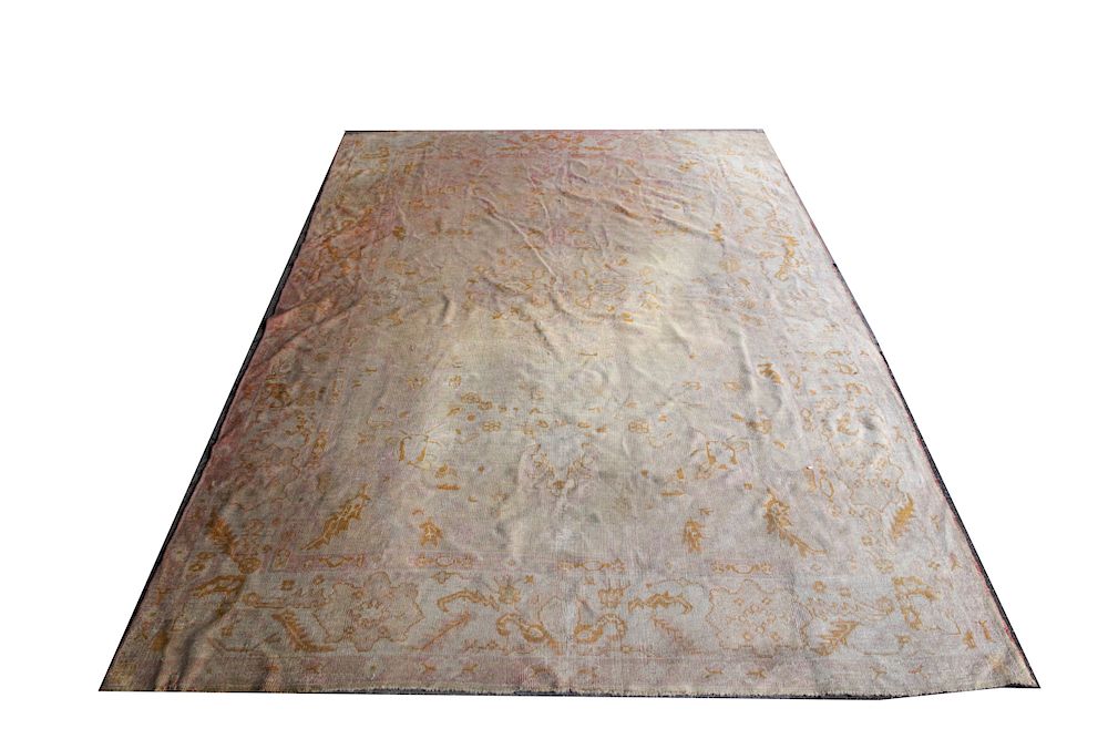 Appraisal: Oushak Carpet with Floral Motif ' x ' Oushak carpet