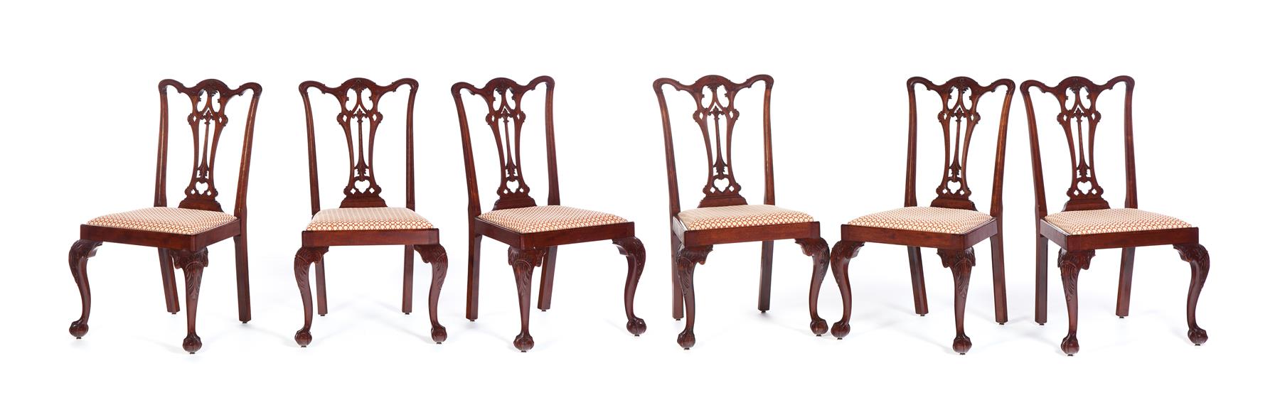 Appraisal: AMERICAN CHIPPENDALE-STYLE SIDE CHAIRS First half th century mahogany Set