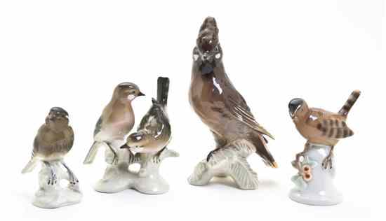 Appraisal: Four German Porcelain Figures of Birds including examples by Grafenthal