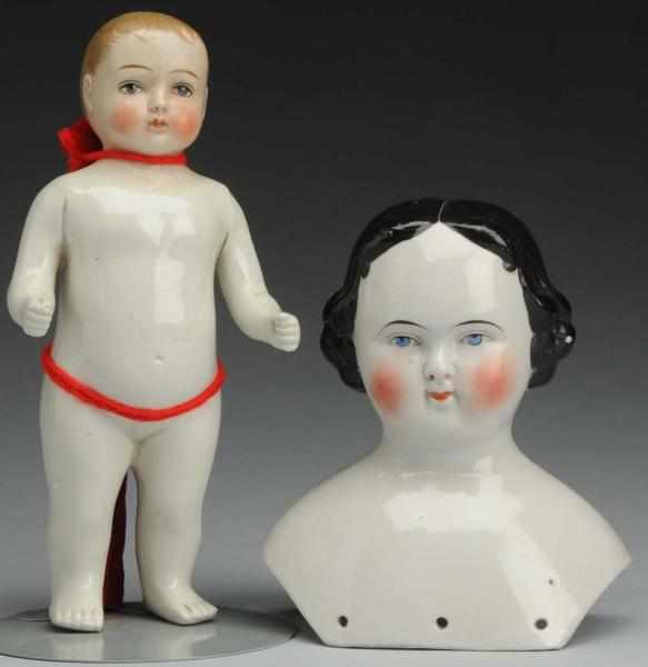 Appraisal: Lot of German China Dolls s china head so-called high