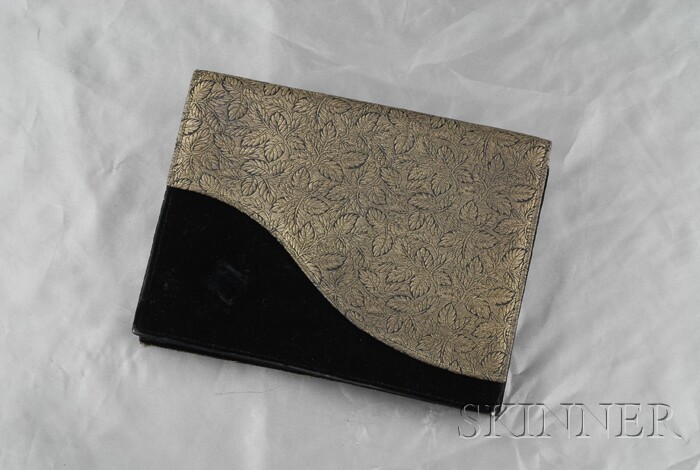 Appraisal: Vintage Silk Brocade Evening Bag Cartier in black and gold