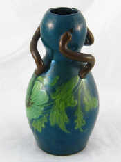 Appraisal: A West Country studio pottery dark green double gourd shaped