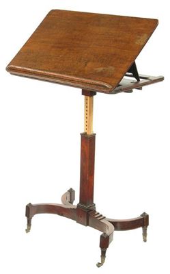 Appraisal: A George IV mahogany reading table the hinged ratchetted top