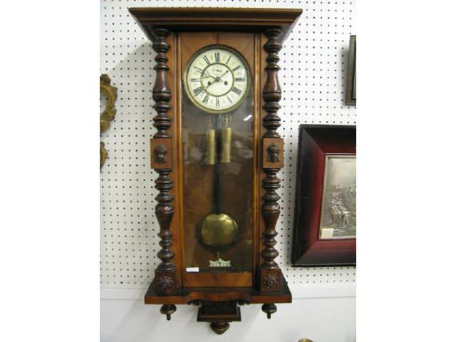 Appraisal: Vienna Regulator Wall Clock th century Becker style double weight