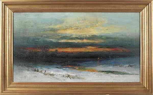 Appraisal: Christopher High Shearer American - oil on canvas winter landscape