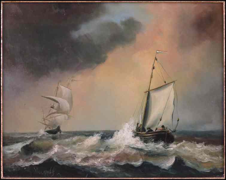 Appraisal: CARL ROLANDT TH CENTURY INTO THE STORM Oil on board